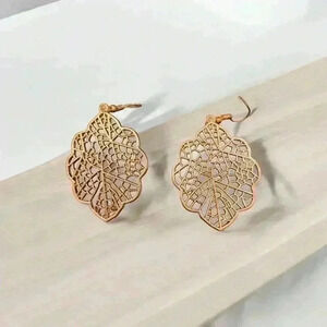 Meadow Mosaic Copper Earrings Rose Gold Tone